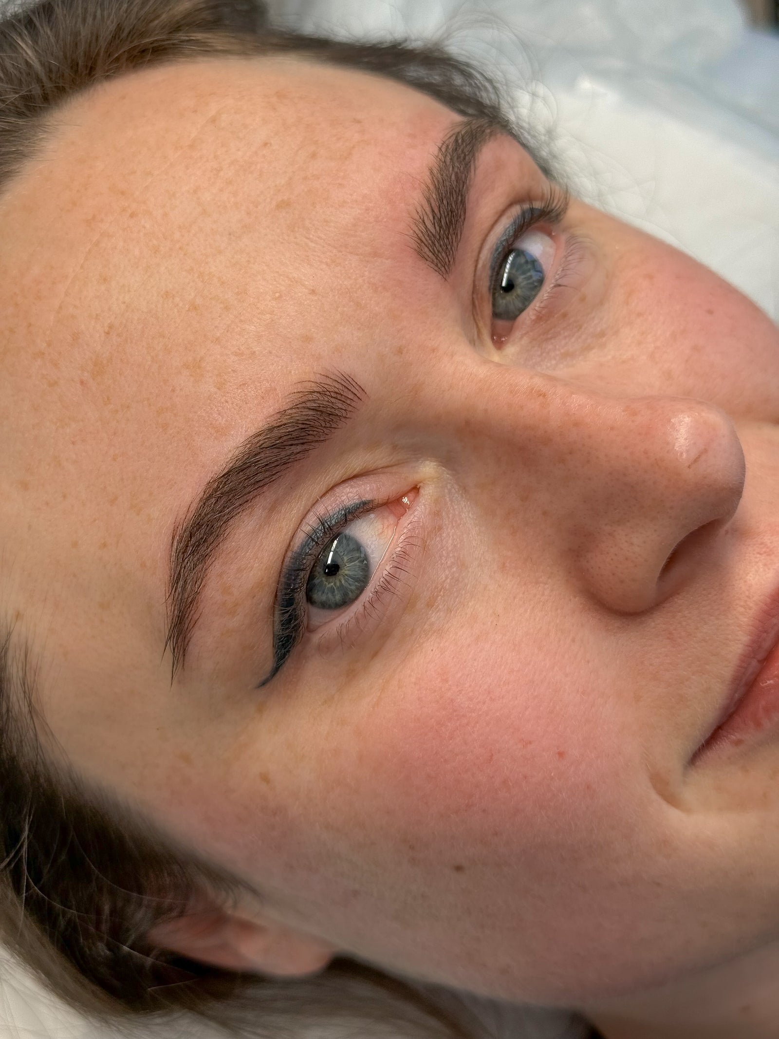 A close view of cosmetic tattooed brows from Alara's portfolio